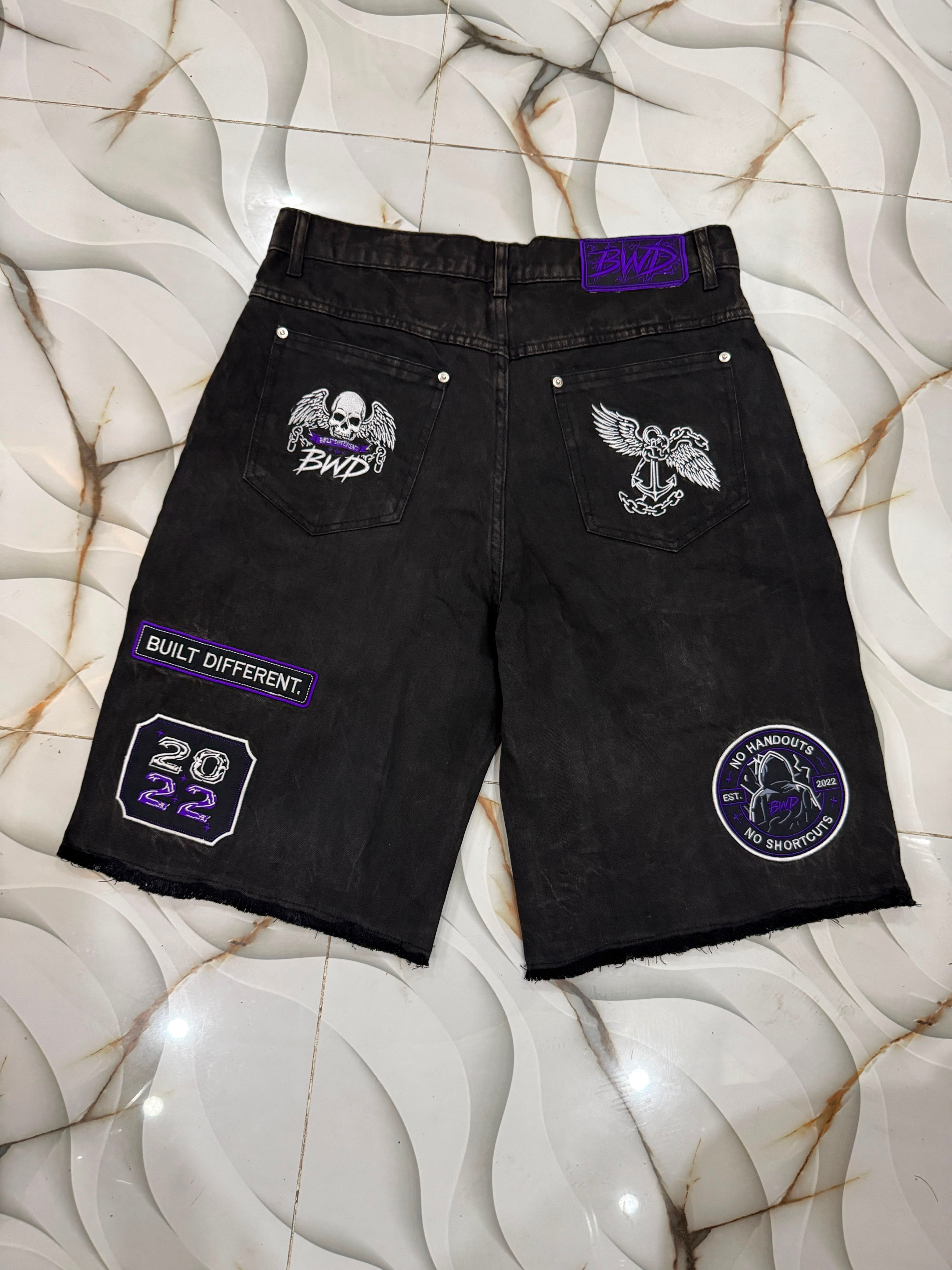 No Handouts Denim Jorts