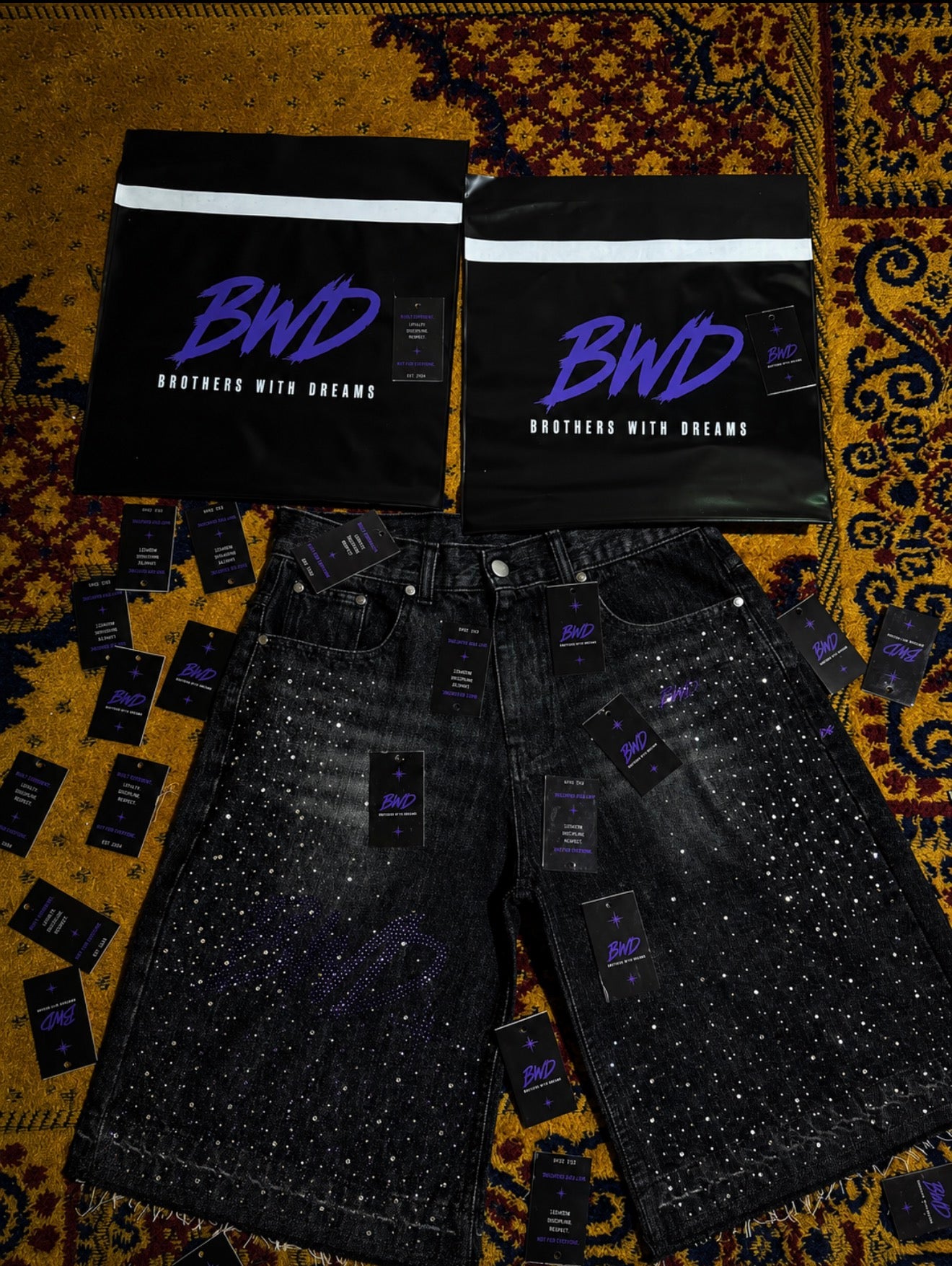 Stars Align Rhinestone Jorts
