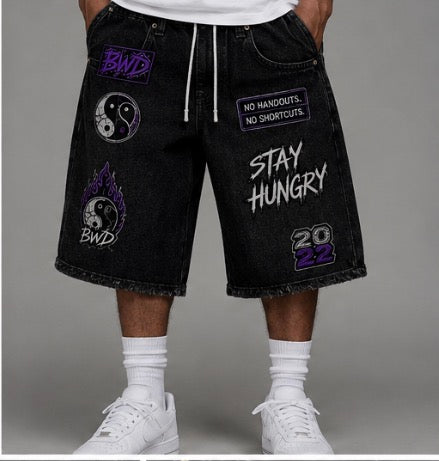 No Handouts Denim Jorts
